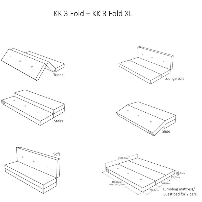 Matelas plié, vert foncé / clair