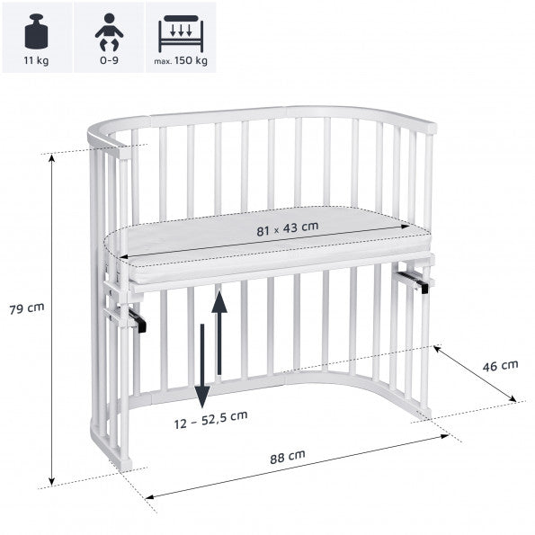 Babybay Original Co -Sleeper -Sänky - Valkoinen