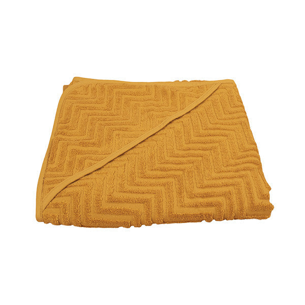 Serviette de bain avec capuchon, jaune moutarde