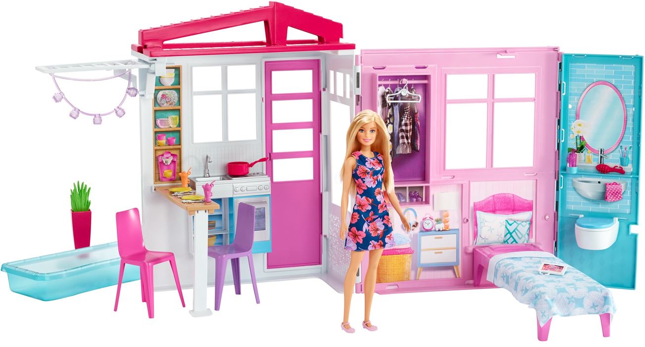 Armoire de poupée Barbie avec poupée et meubles