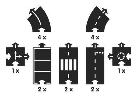 Piste de voiture en caoutchouc, 16 parties - autoroute