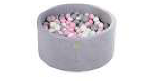 Bollpool Round 90X40 Cm - Light Gray, Velvet (200 Balls)