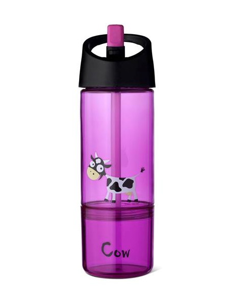 Kids Drinking Bottle & Snack Box, 2-In-1 (Purple)