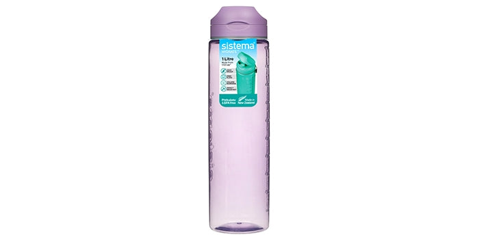 Drinking Bottle With Measurement Unit - Purple (1 Liter)