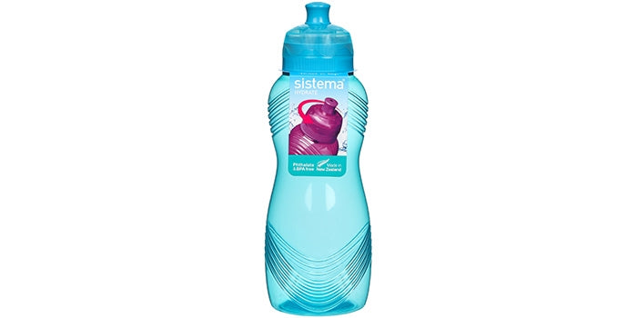 Drinking Bottle With Wave Pattern - Light Blue (600 Ml)