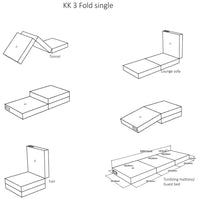 Matelas plié, simple, bleu-noir (3 emmêlé)