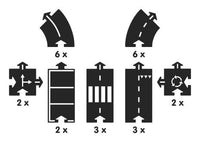 Piste de voiture en caoutchouc, 24 parties - autoroute