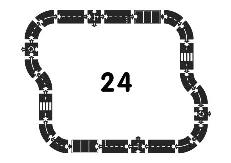 Piste de voiture en caoutchouc, 24 parties - autoroute