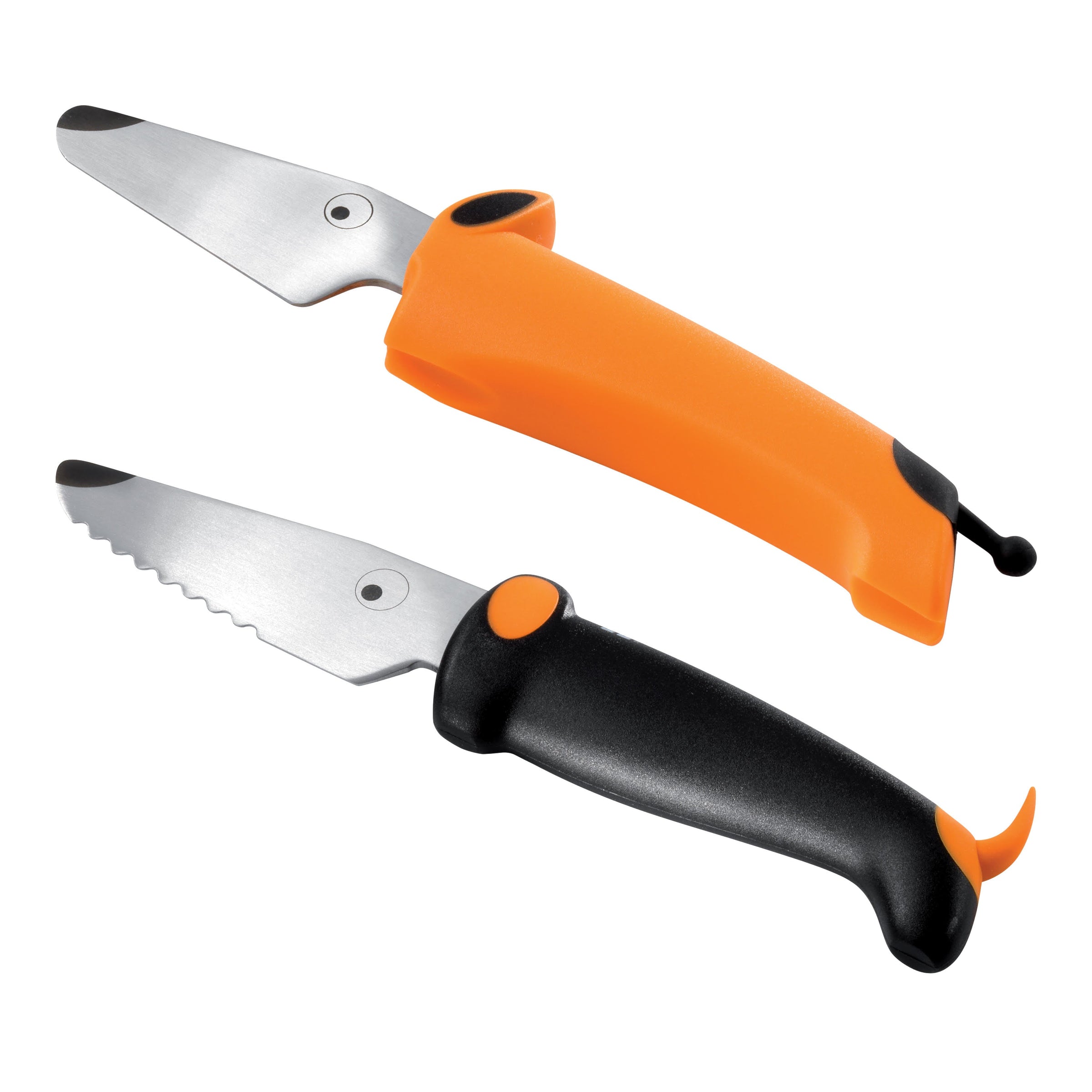 Kinderkitchen Children'S Knife With Scissors, 3 Parts - Children'S Knife, Orange/Black