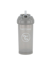 Cup met stro - pastel grijs (360 ml)