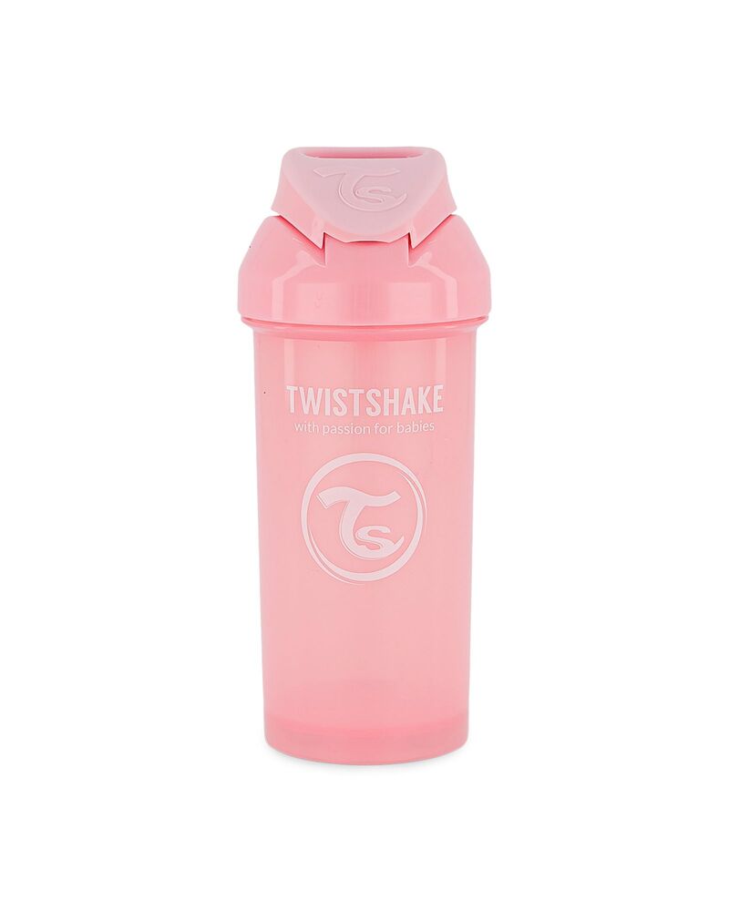 Cup met stro - pastelroze (360 ml)