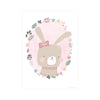 Affiche A3, lapin, rose / blanc