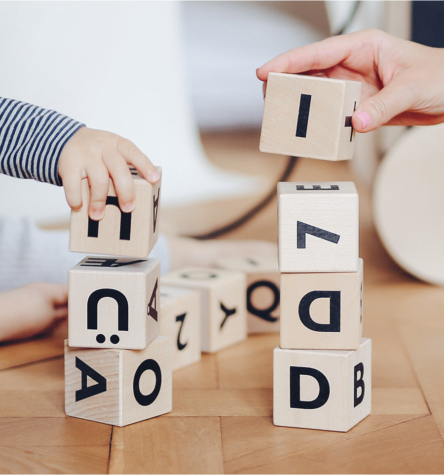 Bloc en bois, lettres spécialisées - blanc