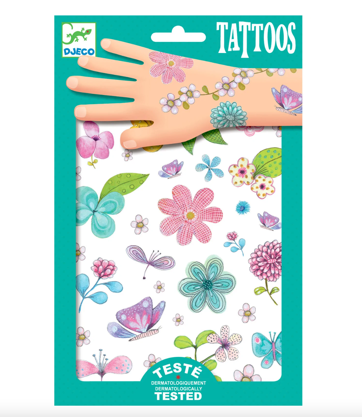 Tattoos, Blumen - blau