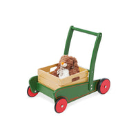 Stroller With Wooden Box, Empty - Green