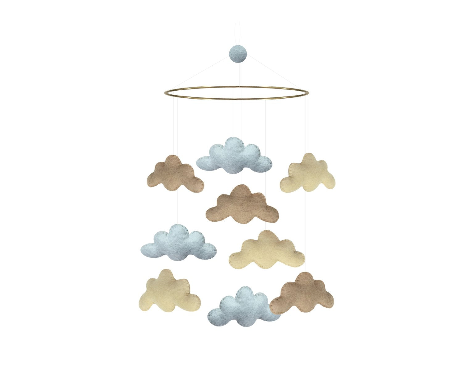 Mobile, nuage - beige / menthe / jaune